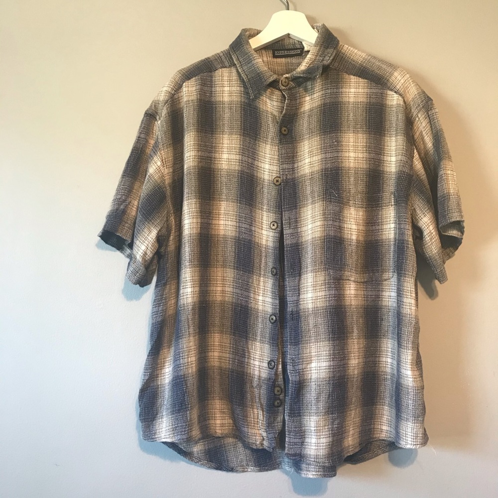 Men’s plaid button down size XL